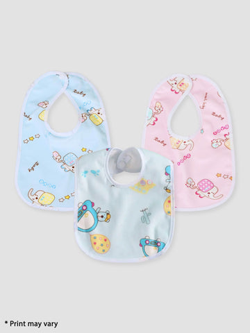 Kidbea Waterproof Baby Bibs for Baby Boy or Girl Giraffe Assorted Print Pack of 3