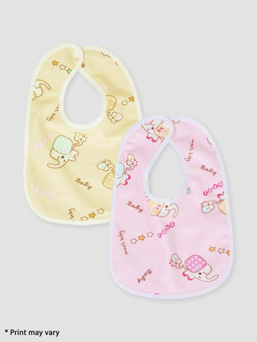 Kidbea Waterproof Baby Soft Cotton Bibs Multicolor Assorted Print Pack of 2