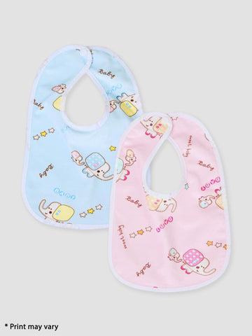 Kidbea waterproof Baby Bibs Apron for Baby boy and Girl Assorted Print Pack of 2