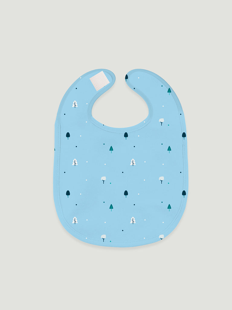 Kidbea Premium 100% Bamboo Based Ultra-Soft fabric Unisex Bibs with Digital Print - Blue