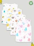 Extra Soft Muslin Cotton Jhabla Cloth for Baby | Space, Sun, Tiger and Butterfly Print | Print May Vary