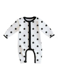 100% Organic cotton Star Print Romper/Bodysuit - Black