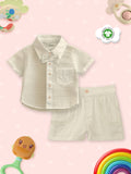 Kidbea 100% Linen Shirt & Pant Off-White Co-ord Set