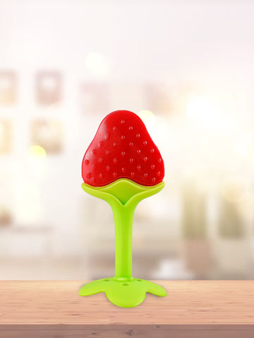 Kidbea Strawberry Shape Silicone Baby Teether - Red