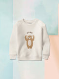 Kidbea Premium 100% Bamboo Ultra-Soft fabric Unisex  SweatShirt with Bear Print - Off White