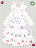 Extra Soft Muslin  Fabric Baby Girls Frock | Pack of 3 | Rainbow, Mickey and Butterfly Print