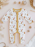 100% Organic cotton Giraffe Print Romper/Bodysuit - Yellow