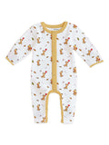 100% Organic cotton Giraffe Print Romper/Bodysuit - Yellow