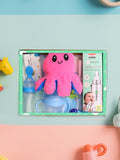 Kidbea Newborn Baby Gift Box - Romper, Feeder, Teether, Bibs, Napkin, Bottle & Octopus Toy Pack of 10 (Assorted)