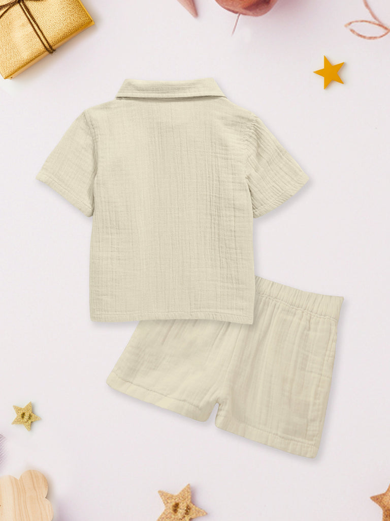 Kidbea 100% Linen Shirt & Pant Off-White Co-ord Set