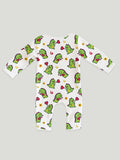 100% Organic Cotton Romper Pack – Heart & Dinosaur Designs, Pink & Olive Green, Full Sleeves