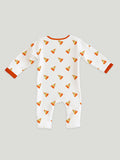 100% Organic Cotton Romper Pack – Star & Pizza Designs, Black & Orange, Full Sleeves