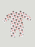 100% Organic Cotton Baby Rompers/Bodysuits – Set of 4 with Bear, Animal, Tiger & Heart Patterns