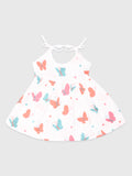 Extra Soft Muslin  Fabric Baby Girls Frock | Mickey and Butterfly Print Pack of 2