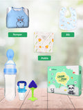 Kidbea Assorted Baby Essentials Gift Set with Romper, Jhabla, Feeders and More Pack of 6