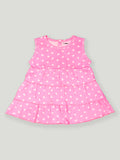 kidbea 100% Organic cotton girls frock | Pink Top, Heart and Flamingo, Heart and Dots Print Frock Pack of 4