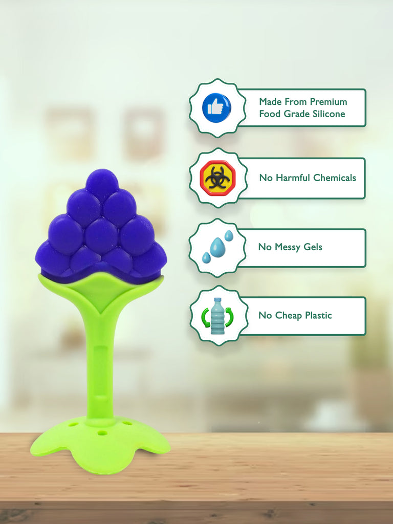 Kidbea Grapes Shape Silicone Baby Teether - Blue