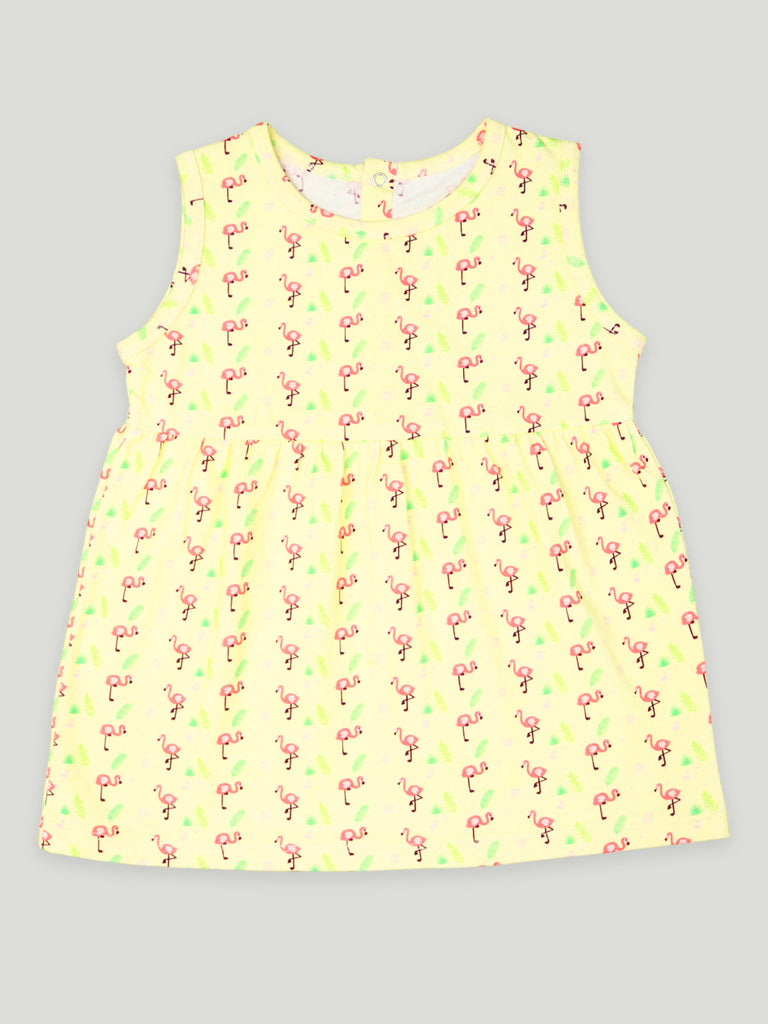 kidbea 100% Organic cotton girls frock | Flamingo Frock and Pink Top Pack of 2