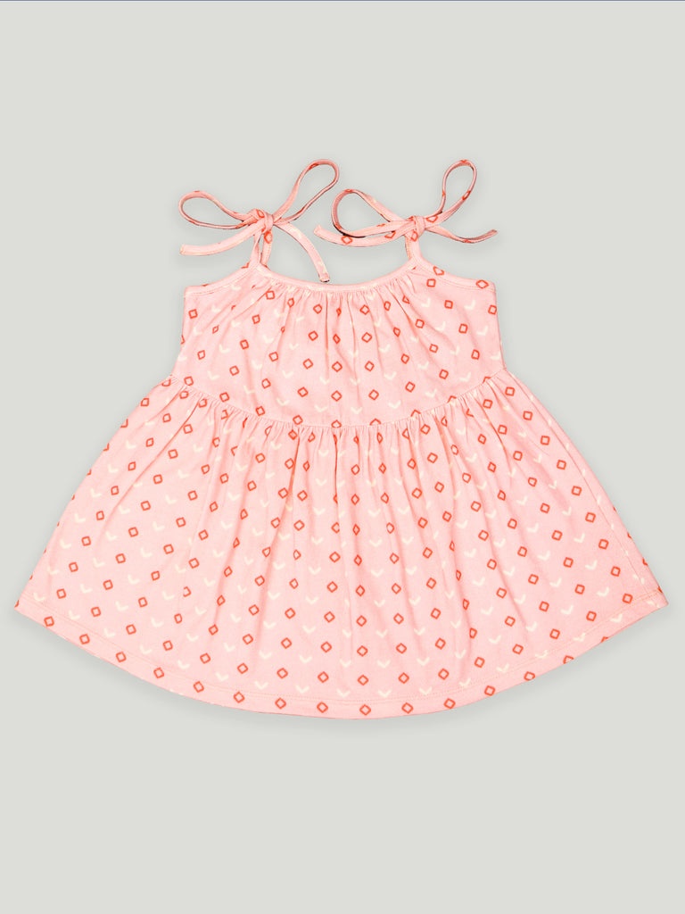 kidbea 100% Organic cotton girls frock | Flamingo and Pink Dots Print Frock Pack of 2