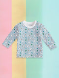 Kidbea 100% Bamboo Cotton Unisex Full Sleeves Bunny Printed Co-Ord Set - Sky Blue