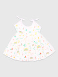 Extra Soft Muslin  Fabric Baby Girls Frock | Pack of 3 | Rainbow, Mickey and Space Print