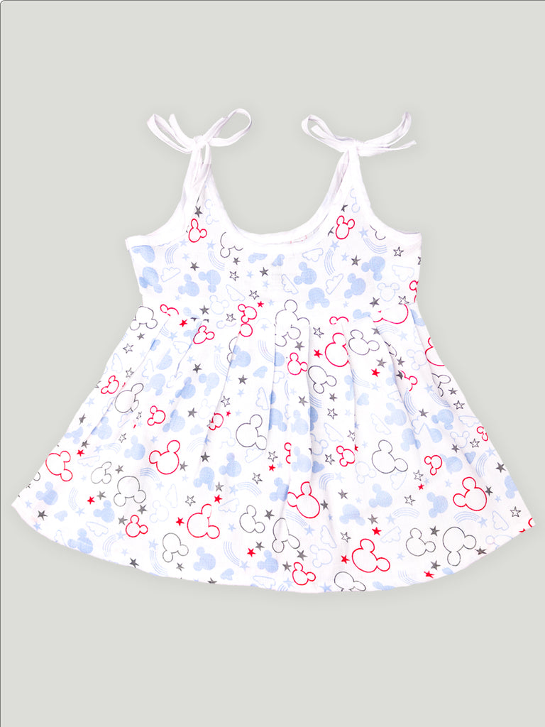 Extra Soft Muslin  Fabric Baby Girls Frock | Pack of 4 | Space, Mickey, Cute Chick and Butterfly Print