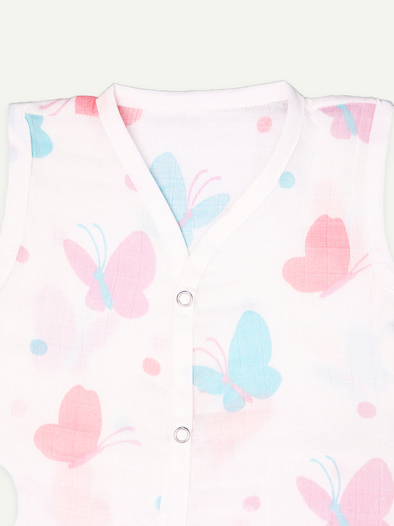 Extra Soft Muslin Cotton Jhabla Cloth for Baby | Butterfly, Tiger and Cute Chick Print | Print May Vary