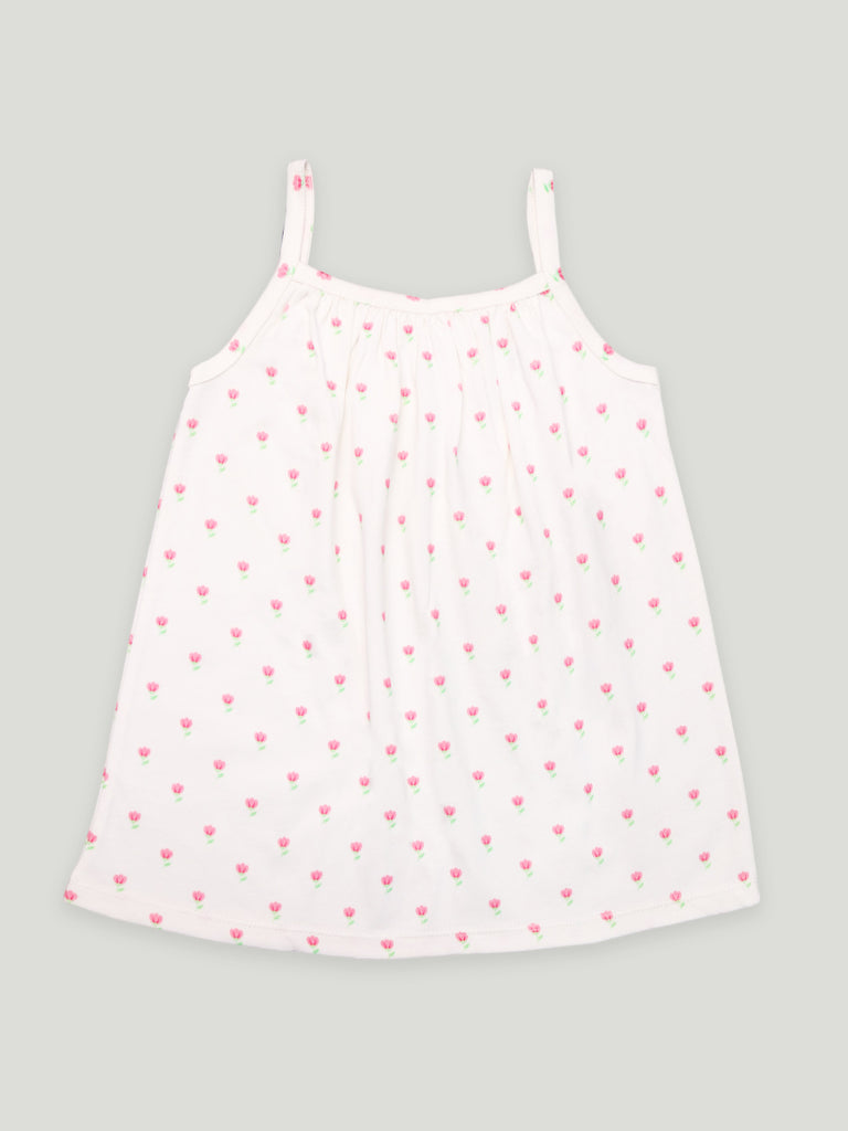 kidbea 100% Organic cotton girls frock | Pink & White Top, Heart and Flamingo & Heart Print Frock Pack of 4