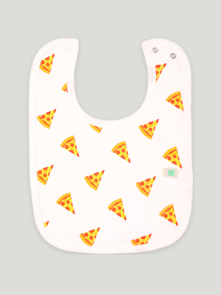 Kidbea 100% Organic cotton Kids' Bibs Pack of 2, Heart and Pizza