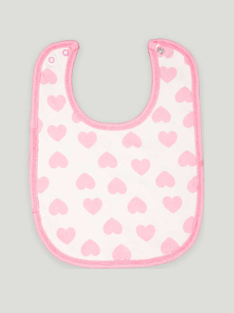 Kidbea 100% Organic cotton baby Onesies, Cap & Bibs | Hearts - Pink