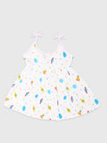 Kidbea Extra Soft Muslin  Fabric Baby Girls Frock | Space and Cute Chick Print Pack of 2