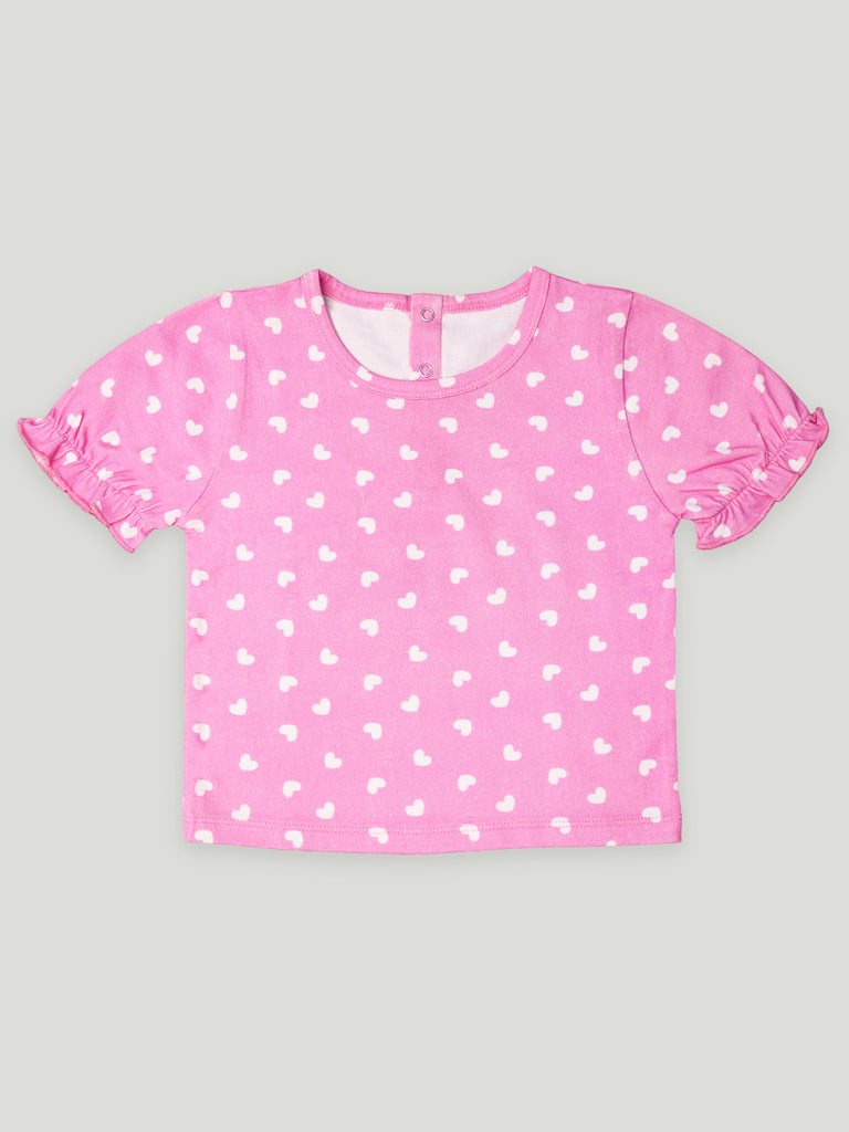 kidbea 100% Organic cotton girls frock | Pink Top, Heart and Flamingo, Heart and Dots Print Frock Pack of 4