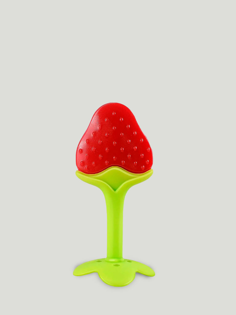 Kidbea Strawberry Shape Silicone Baby Teether - Red