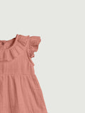 100% Charming Rust Linen Girls Frock | Rust