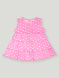 kidbea 100% Organic cotton girls frock | Pink Dots, Heart Pink Frock and White Top Pack of 3