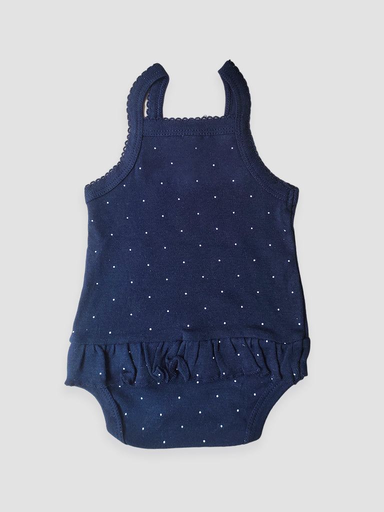 Kidbea Baby Sleeveless Onesies Tank Top Cotton Baby Bodysuit for Girl - Mini Sirence on Holiday Dark Blue