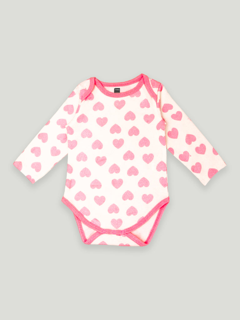 Kidbea 100% Organic cotton baby Onesies, Cap & Bibs | Hearts - Pink