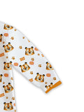 100% Organic Cotton Baby Rompers/Bodysuits – Set of 4 with Bear, Animal, Tiger & Heart Patterns