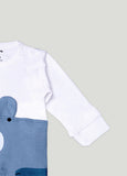 Kidbea Pack of 2 Full Sleeves Cotton Bear and Fox Print Romper/Bodysuit - Blue & Grey