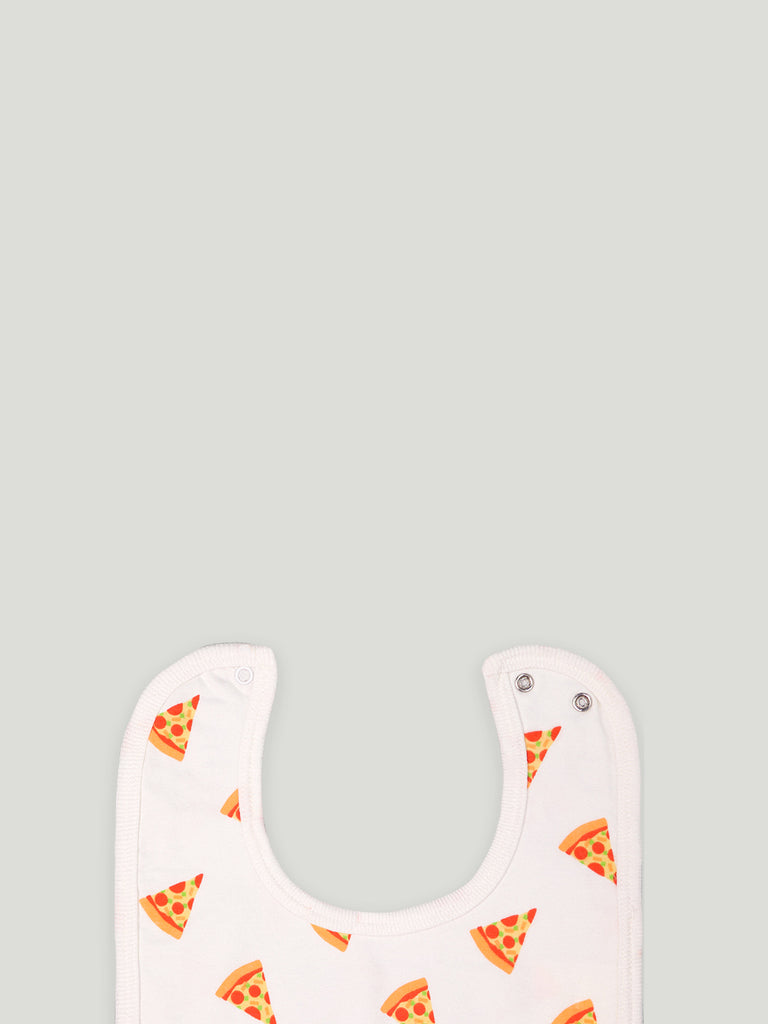 Kidbea 100% Organic cotton Kids' Bibs Pack of 2, Heart and Pizza