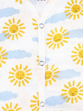 Extra Soft Muslin Cotton Jhabla Cloth for Baby | Cute Chick Sun and Star Print | Print May Vary