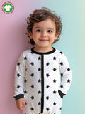 100% Organic cotton Star Print Romper/Bodysuit - Black