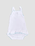 Kidbea Cotton Pack of 2 Baby Onesie Comfort Bodysuit for Baby Girls - White & Blue