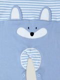 Kidbea Pack of 2 Full Sleeves Cotton Fox and Star Print with Pocket Romper/Bodysuit - Blue