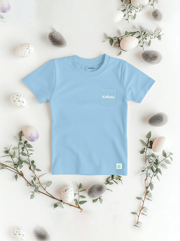 Kidbea Premium 100% Bamboo Baby Boys Ultra- Soft fabric Half Sleeve T-Shirt - Blue