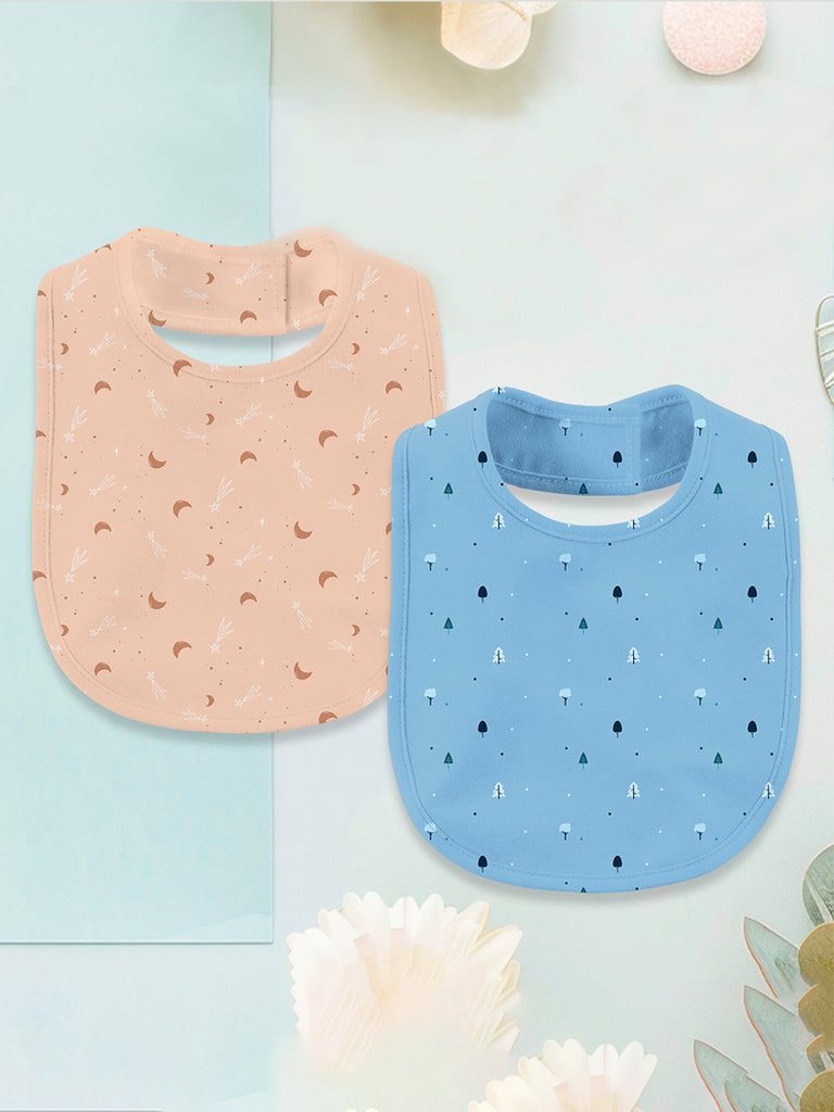 Premium 100% Bamboo Ultra- Soft fabric Baby Bibs - Blue & Orange