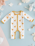 100% Organic cotton Pizza Print Romper/Bodysuit - Yellow