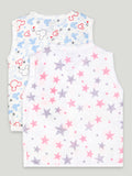 Extra Soft Muslin Cotton Jhabla Cloth for Baby | Mickey and Star Print | Print May Vary