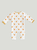 100% Organic Cotton Baby Rompers/Bodysuits – Set of 4 with Bear, Animal, Giraffe & Pizza Patterns