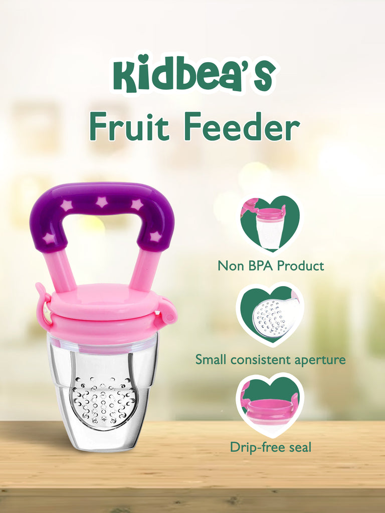 Kidbea Stainless Steel Infant Baby Feeding Bottle, Silicone Food and Fruit feeder BPA Free, Anti-Colic, Plastic-Free, 304 Grade Medium-Flow Combo of 3